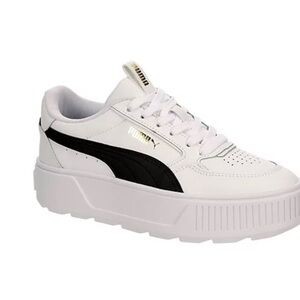 PUMA Women's White and Black Sneakers